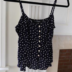 INTERMIX Peplum Cropped Tank Top, Small